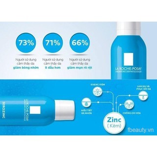 Xịt khoáng La Roche-Posay Serozinc 150ml làm dịu da giảm bóng nhờn cho da dầu mụn