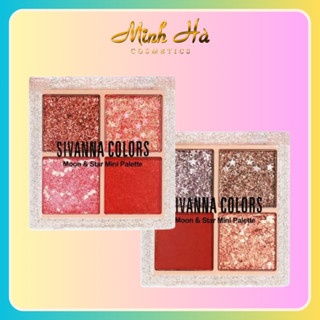 Phấn mắt Sivanna Colors In The Peach Moon & Star Mini Palette HF6040 12g tạo điểm nhấn cho đôi mắt lấp lánh ánh nhìn