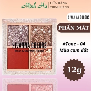 Phấn mắt Sivanna Colors In The Peach Moon & Star Mini Palette HF6040 12g tạo điểm nhấn cho đôi mắt lấp lánh ánh nhìn