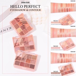 Bảng phấn mắt 12 ô Sivanna Color Hello Perfect Eyeshadow & Contour HF178 25.4g màu tự nhiên dễ dùng