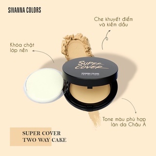 Phấn phủ Sivanna Super Cover Highest Wear Pact HF201 10g che phủ tốt lâu trôi