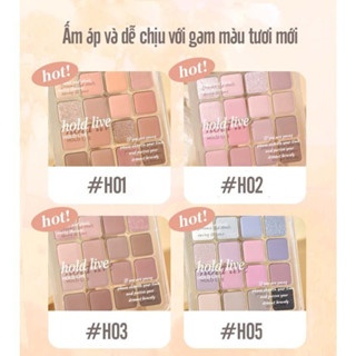 Bảng phấn mắt 16 ô HOLD LIVE Sunset Magic Eyeshadow 19.2g lấp lánh ánh nhũ lì