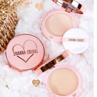 Phấn phủ Sivanna Colors Flawless Stay Powder Foundation HF8125 10g #01 Light Beige kiểm soát dầu, che phủ cao