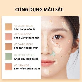 Kem che khuyết điểm Focallure FA172 5 màu 4.3g #01 giúp che khuyết điểm lâu trôi