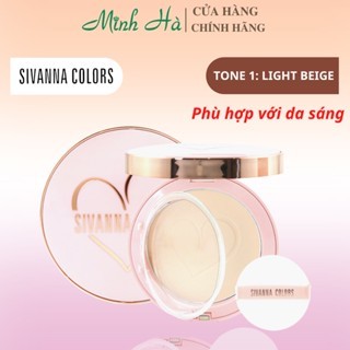 Phấn phủ Sivanna Colors Flawless Stay Powder Foundation HF8125 10g #01 Light Beige kiểm soát dầu, che phủ cao