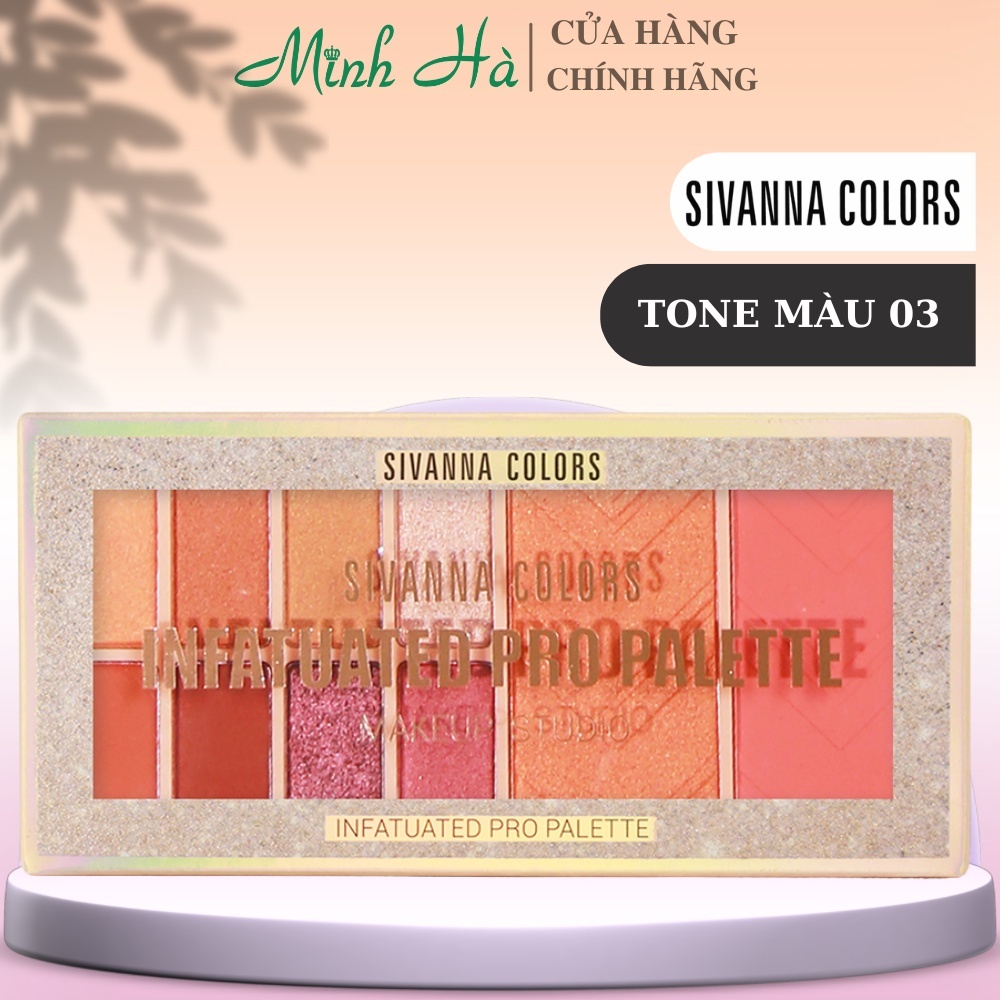 Bảng phấn mắt và má hồng Sivanna Colors Infatuated Pro Palette HF5021 10g chất phấn mịn bám màu tốt