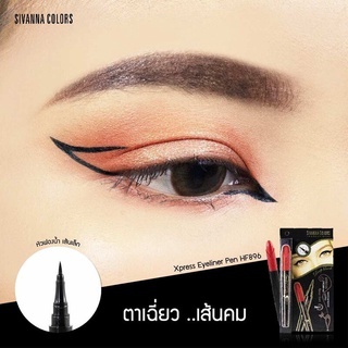 Kẻ mắt Sivanna Color Deep Black Xpress Rose Cat Eyeliner Pen WaterProof siêu mảnh 2g chống thấm nước, không bị trôi