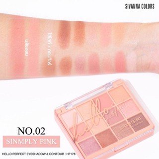 Bảng phấn mắt 12 ô Sivanna Color Hello Perfect Eyeshadow & Contour HF178 25.4g màu tự nhiên dễ dùng