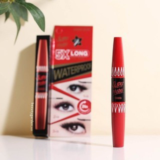 Mascara 2 đầu Sivanna Colors Super Model 5X Long Deep Black 4.5g uốn cong và làm dày, dài mi