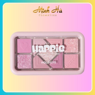 Bảng phấn mắt 9 ô Hold Live Happie HL630 trang điểm tự nhiên lấp lánh