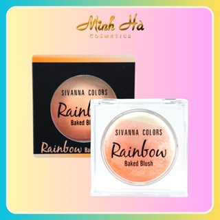 Phấn má Sivanna Color Rainbow Baked Blush HF370 12g giúp đôi má ửng hồng tự nhiên, tràn đầy sức sống