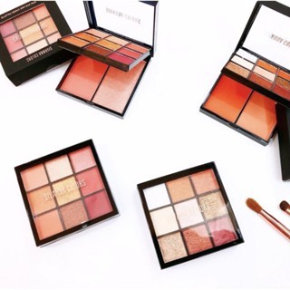 Bảng phấn má hồng & mắt Sivanna Colors Epic Eye And Cheek Palette HF4034 24g tông màu đỏ hồng nhũ vàng