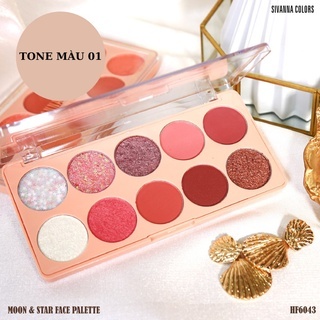Bảng phấn mắt 10 ô Sivanna Colors Moon & Stars Face Palette HF6043 10g chất phấn mịn, dễ lên màu