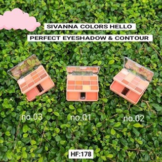 Bảng phấn mắt 12 ô Sivanna Color Hello Perfect Eyeshadow & Contour HF178 25.4g màu tự nhiên dễ dùng