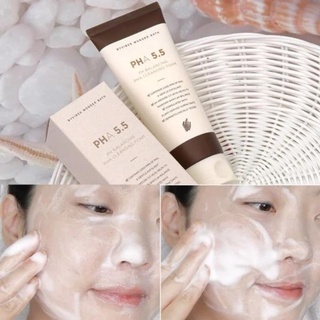 Sữa rửa mặt Byvibes Wonder Bath PHA 5.5 PH Balancing PHA Cleansing Foam 150ml giúp làm sạch các tế bào da chết