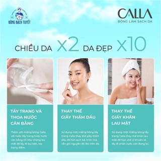 Bông tẩy trang Bông Bạch Tuyết Calla 250g chất bông mềm mịn làm sạch sâu