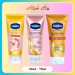 Dưỡng thể dưỡng trắng và chống nắng body Vaseline Healthy Bright 10x 50x 70x 50ml 70ml dưỡng sáng chuyên sâu giảm thâm