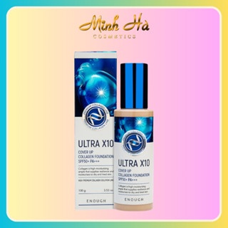 Kem nền Collagen ENOUGH Ultra X10 SPF50+ PA+++ 100ml mỏng nhẹ kiềm dầu tốt