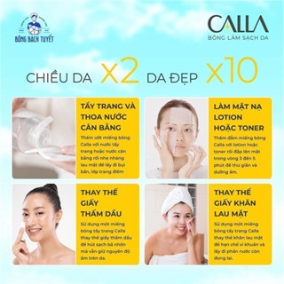Bông tẩy trang Bông Bạch Tuyết Calla 250g chất bông mềm mịn làm sạch sâu