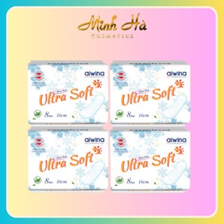 Băng vệ sinh Aiwina (Hương trà) siêu mềm mại hằng ngày Ultra Soft 8PCSx16cm nâng niu làn da