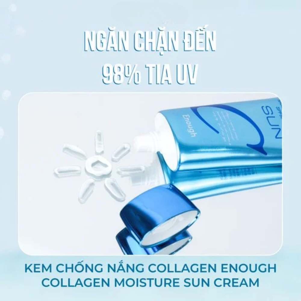 Kem chống nắng Enough Collagen Moisture Sun Cream SPF50+ PA++++ 50g nâng tone nhẹ nhàng bảo vệ da