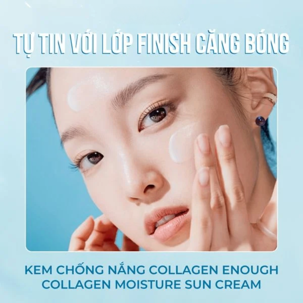 Kem chống nắng Enough Collagen Moisture Sun Cream SPF50+ PA++++ 50g nâng tone nhẹ nhàng bảo vệ da