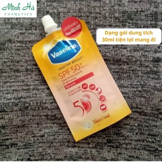 Dưỡng thể dưỡng trắng và chống nắng body Vaseline Healthy Bright 30ml dưỡng sáng chuyên sâu, sáng tự nhiên