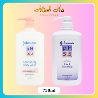 Sữa tắm Johnson's pH 5.5 Body Wash With Moisturizers/Almond Oil 750ml dưỡng ẩm dành cho da nhạy cảm