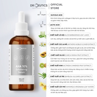Serum Drceutics AHA 10% Exfoliating 100ml giúp loại bỏ tế bào chết cho da mặt mịn màng