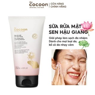 Sữa rửa mặt Cocoon sen Hậu Giang 140ml làm sạch sâu duy trì độ ẩm tự nhiên cho da