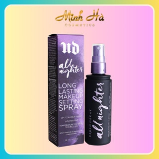 Xịt khóa nền Urban Decay All Nighter Long Lasting Makeup Setting Spray 15/118ml giúp lớp nền trở nên mướt mịn lâu trôi