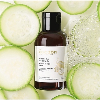Nước bí đao cân bằng da Cocoon Winter Melon Toner 140/310ml không cồn, dành cho da dầu mụn