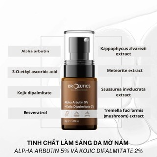 Tinh chất Drceutics ARB Alpha Arbutin 5% + Kojic Dipalmitate 2% 30g dưỡng trắng và làm mờ đốm nâu