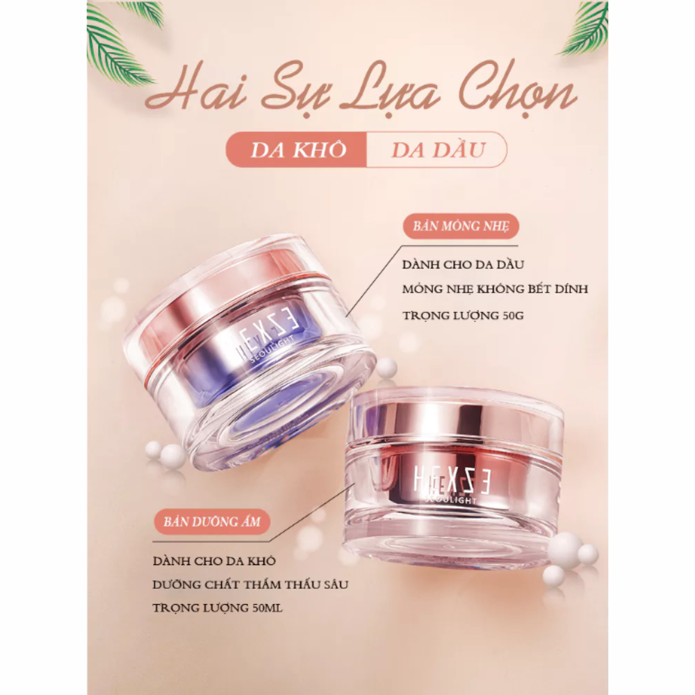 Kem nâng tông Hexze Radiant Lazy Cream 50ml làm sáng da mỏng nhẹ không bết dính