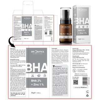 Serum Drceutics BHA 2% + ZinC 1% 30/100ml giúp giảm mụn và phục hồi da sau mụn