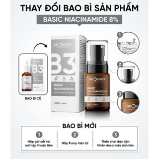 Tinh chất Drceutics B3 Basic Niacinamide 8% 30ml cấp ẩm, làm dịu, đều màu da