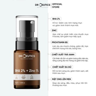 Serum Drceutics BHA 2% + ZinC 1% 30/100ml giúp giảm mụn và phục hồi da sau mụn