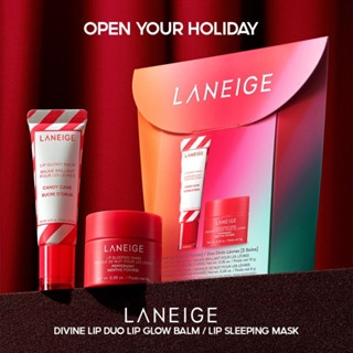 (Tách set) Son dưỡng môi Laneige Lip Glow Balm Candy Cane + Mặt nạ ngủ môi Laneige Peppermint dưỡng môi căng mọng