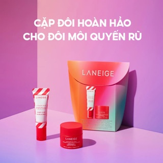 (Tách set) Son dưỡng môi Laneige Lip Glow Balm Candy Cane + Mặt nạ ngủ môi Laneige Peppermint dưỡng môi căng mọng
