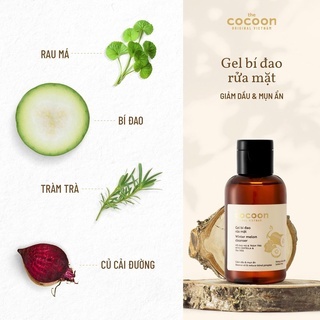 Gel bí đao rửa mặt Cocoon Winter Melon Cleanser 140ml giảm dầu và mụn ẩn, không chứa sulfate