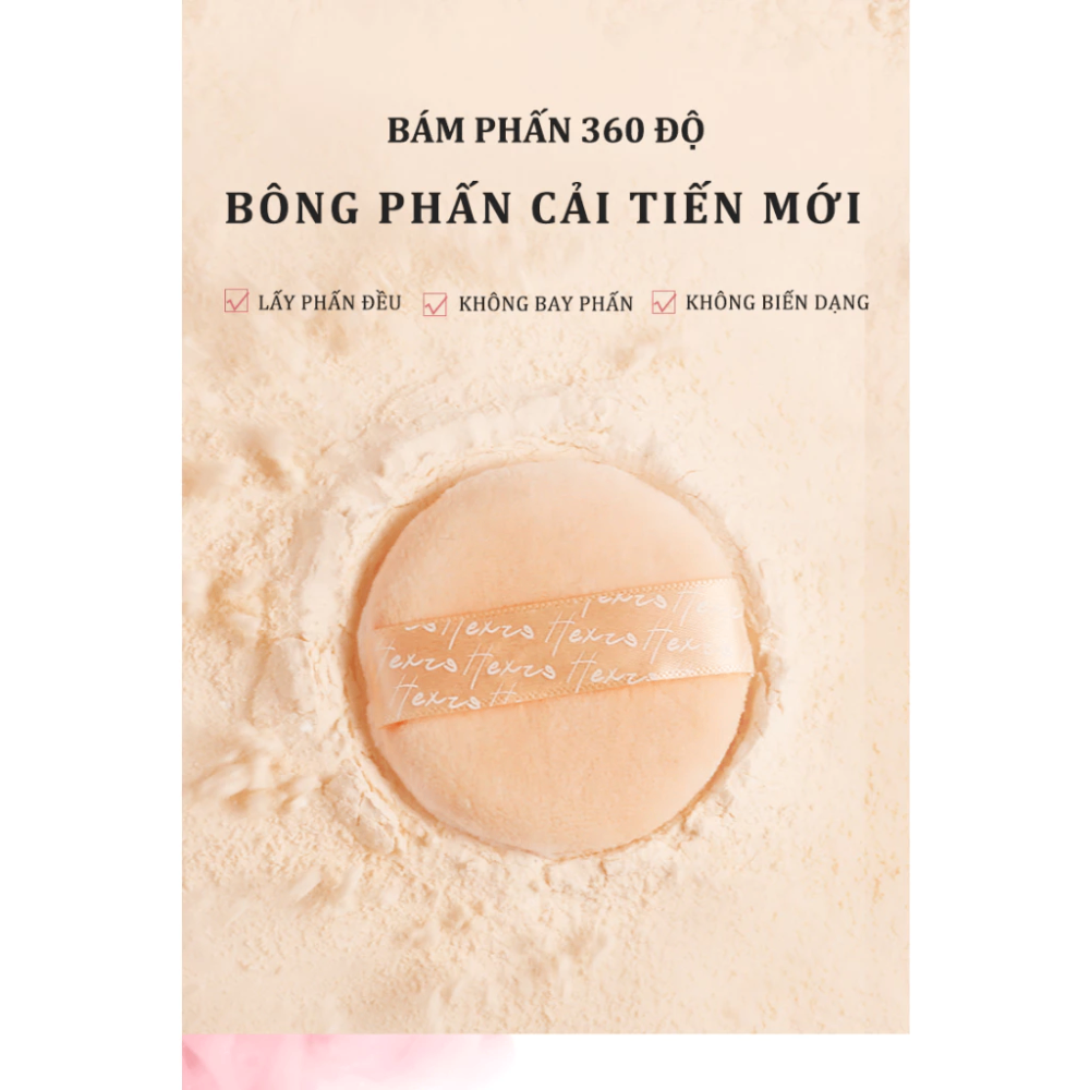 Phấn phủ bột Hexze Light Mist Loose Powder 10g kiềm dầu mỏng nhẹ giữ lớp trang điểm lâu trôi