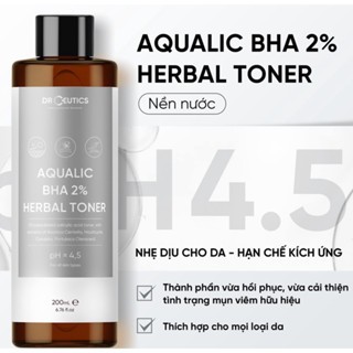 Toner Drceutics Alcoholic BHA 2% Therapy/Aqualic BHA 2% Herbal 100ml dưỡng ẩm, phục hồi giúp da mềm mịn