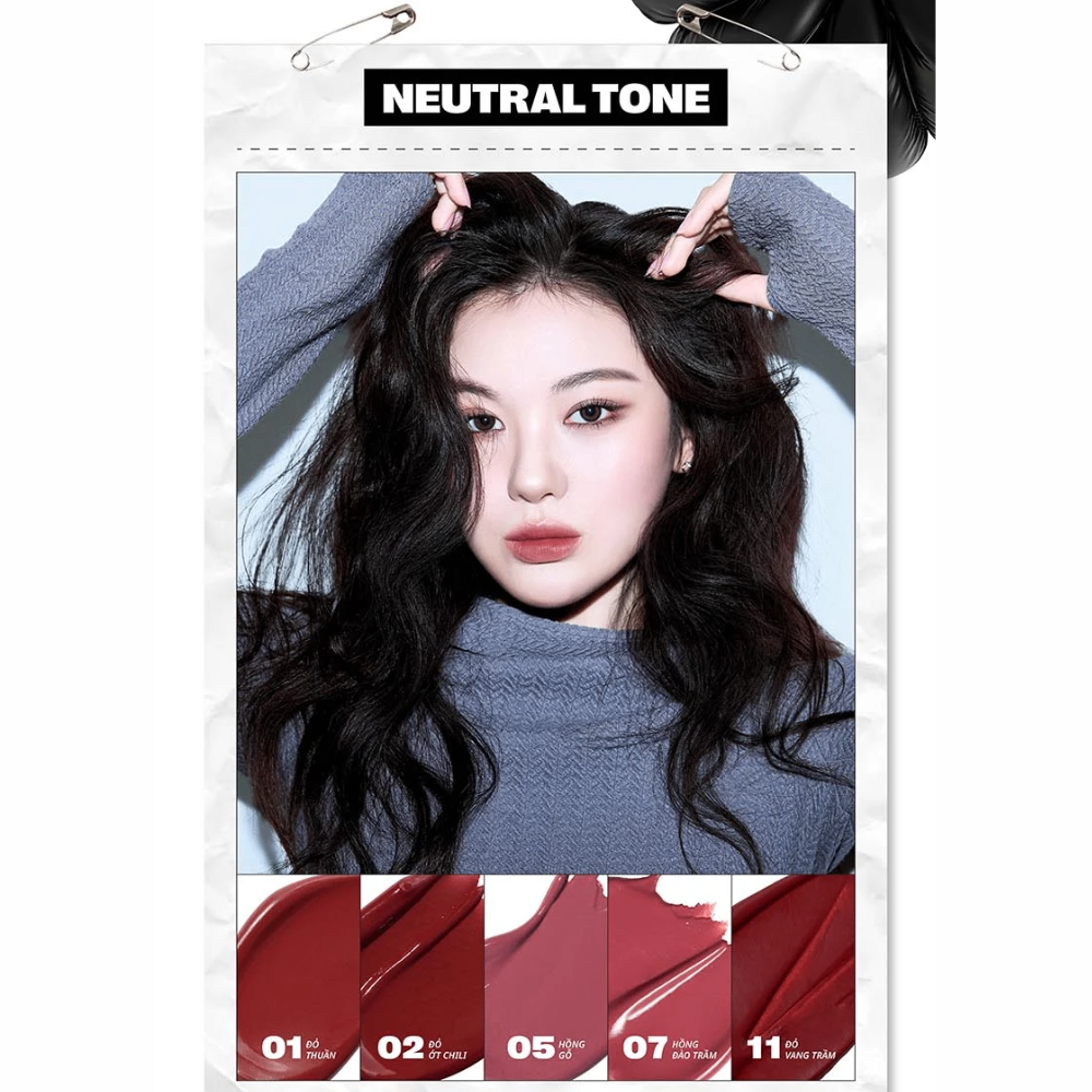 Son kem lì Merzy Puffer Velvet Tint 3.7g bền màu lâu trôi lên màu chuẩn