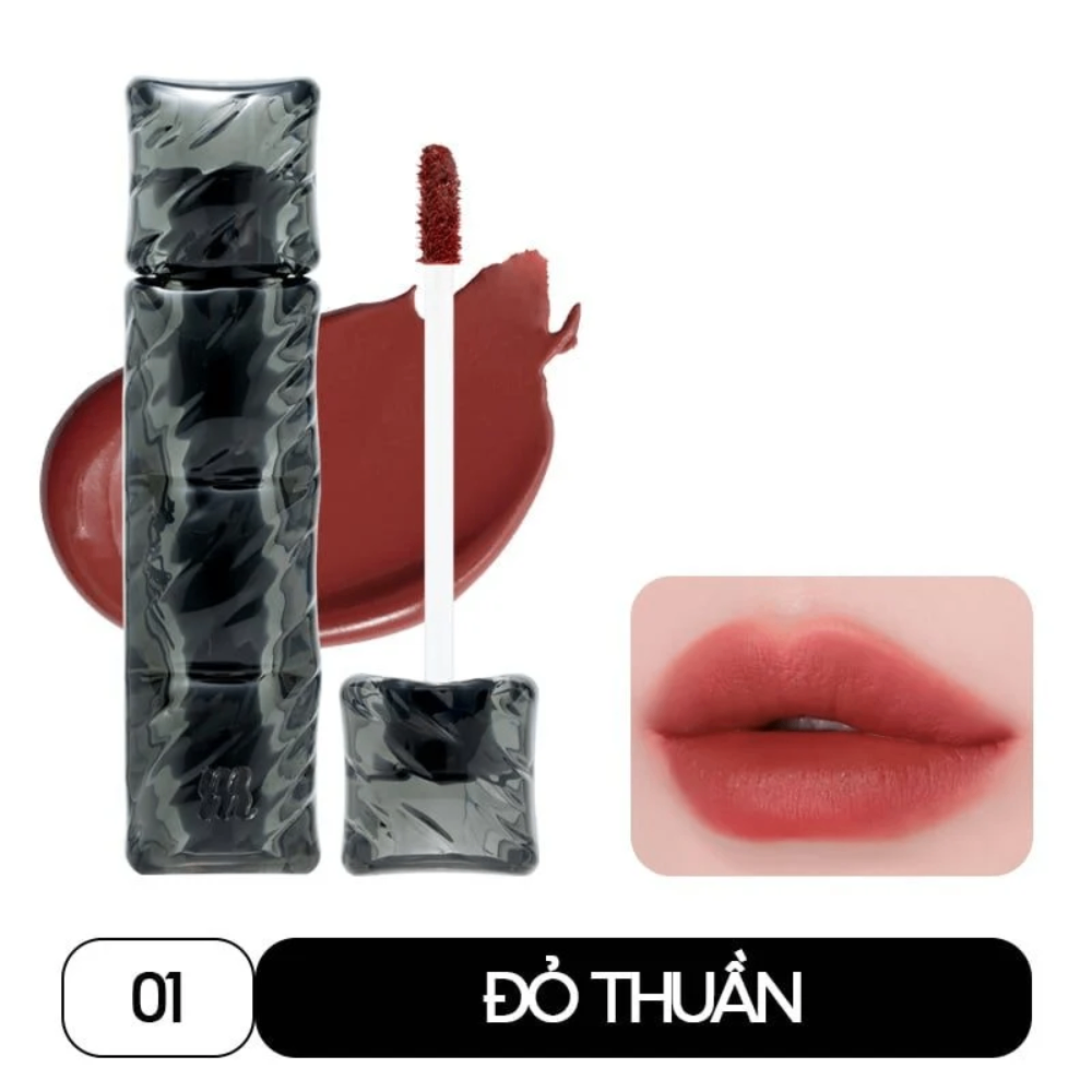 Son kem lì Merzy Puffer Velvet Tint 3.7g bền màu lâu trôi lên màu chuẩn