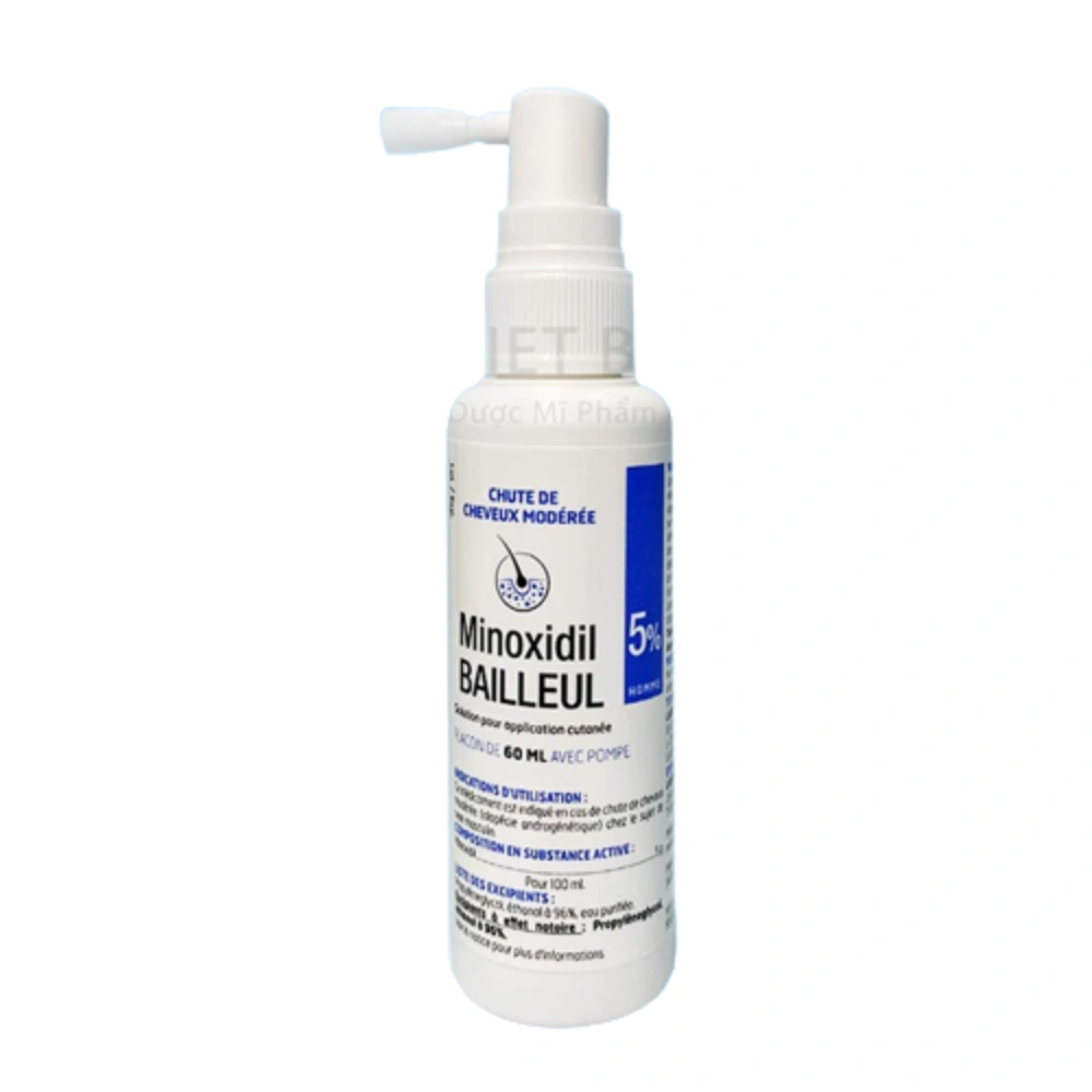 Xịt giảm rụng và kích mọc tóc Minoxidil Bailleul 60ml nuôi dưỡng và kích thích tóc mọc