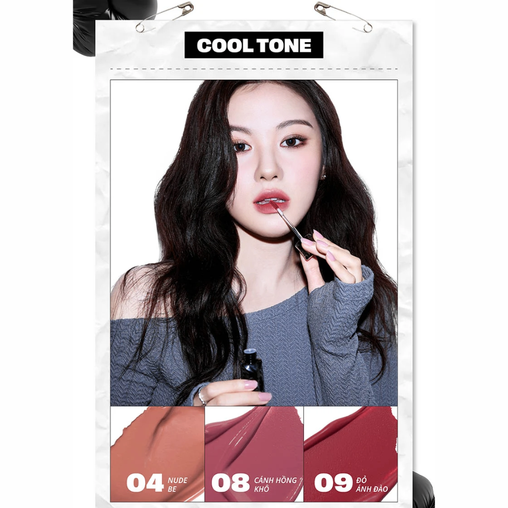 Son kem lì Merzy Puffer Velvet Tint 3.7g bền màu lâu trôi lên màu chuẩn