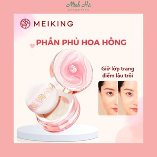 Phấn phủ dạng bột Meiking Hoa hồng 7g kiềm dầu giữ lớp trang điểm lâu trôi cao cấp
