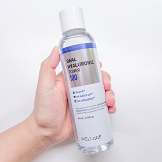 Nước hoa hồng Wellage Real Hyaluronic 200ml cấp ẩm làm dịu da thấm nhanh
