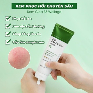 Kem dưỡng da WELLAGE Real Cica Calming 95 Cream 50/80ml làm dịu phục hồi da