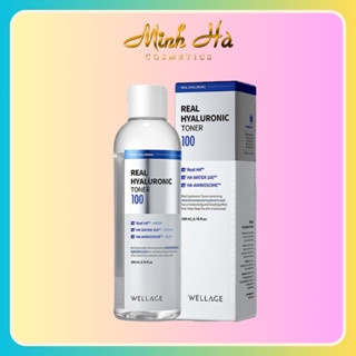 Nước hoa hồng Wellage Real Hyaluronic 200ml cấp ẩm làm dịu da thấm nhanh